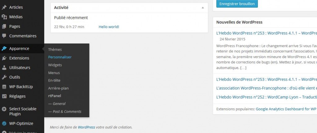 Problèmes avec l' installation WordPress en 1 clic