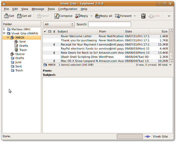 sylpheed meilleur client email pour Linux Windows et Mac OS X